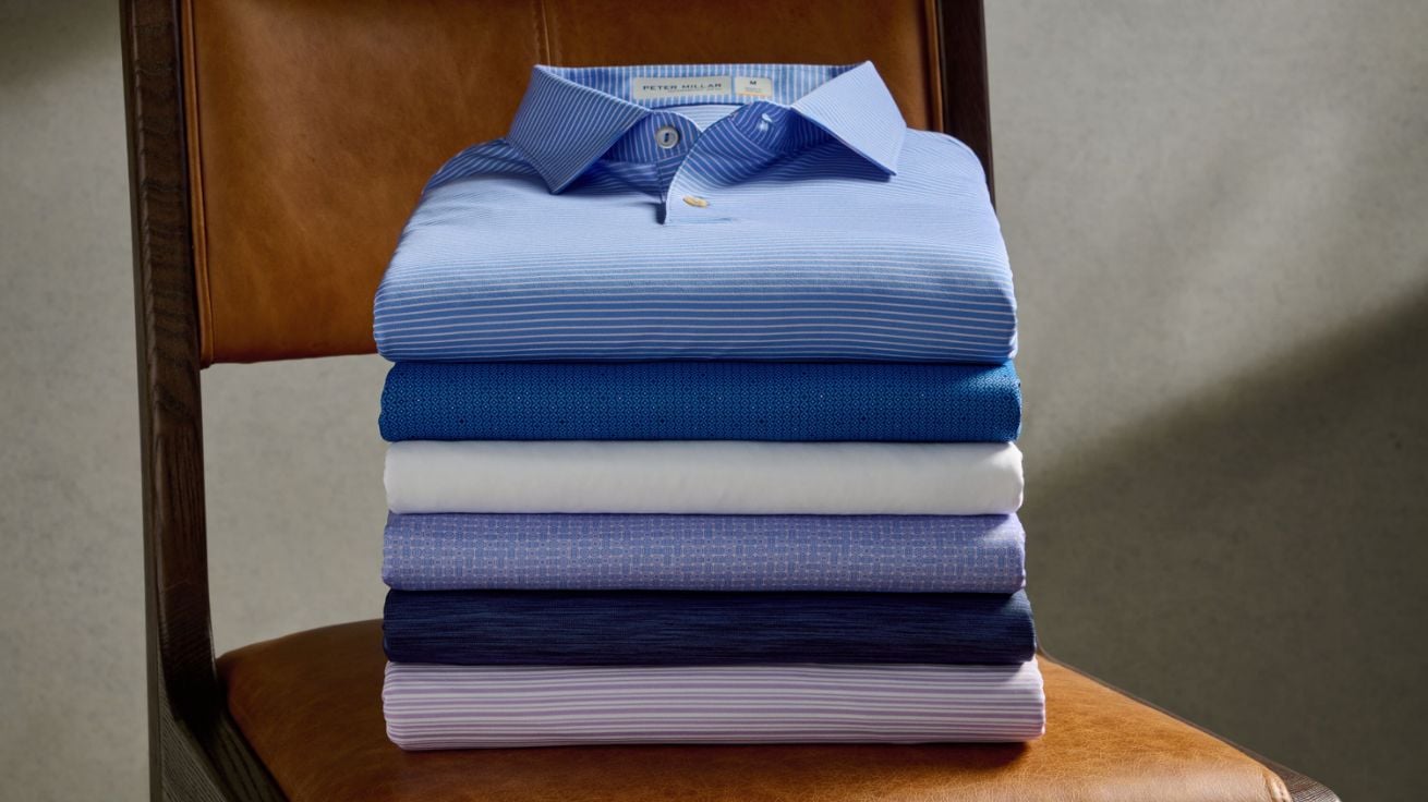 Peter Millar Men's Navy Jubilee Striped Polo | Customized