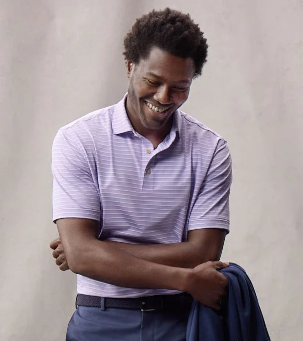 Gingham Performance Jersey Polo | Men's Polos | Peter Millar