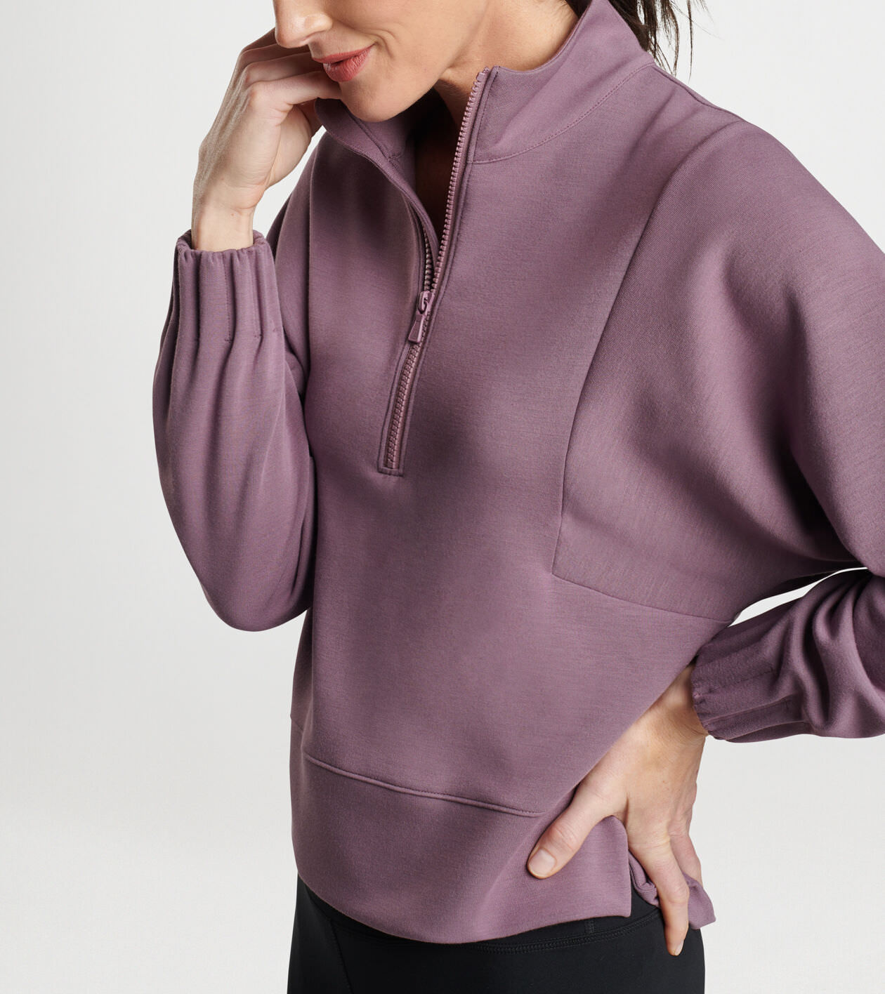 Half zip sweaters womens online