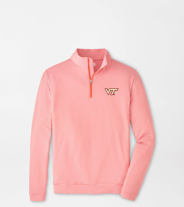 Virginia Tech Perth Sugar Stripe Performance Quarter-Zip