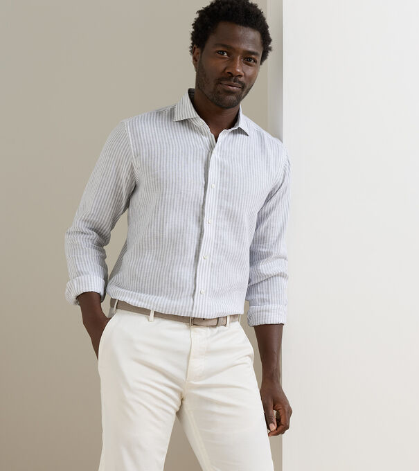 Astino Lino Stripe Sport Shirt