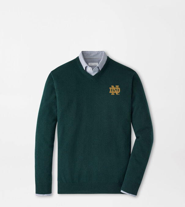 Notre Dame Crown Heritage Cashmere V-Neck Sweater