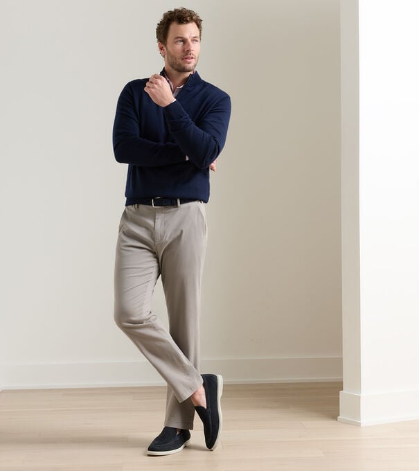 Signature Sateen Flat Front Trouser