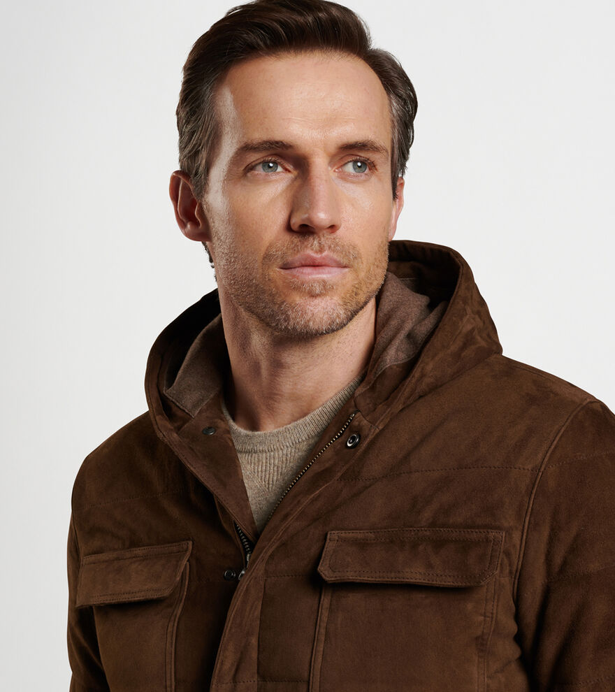 Excursionist Flex Suede Hooded Bomber image number 5