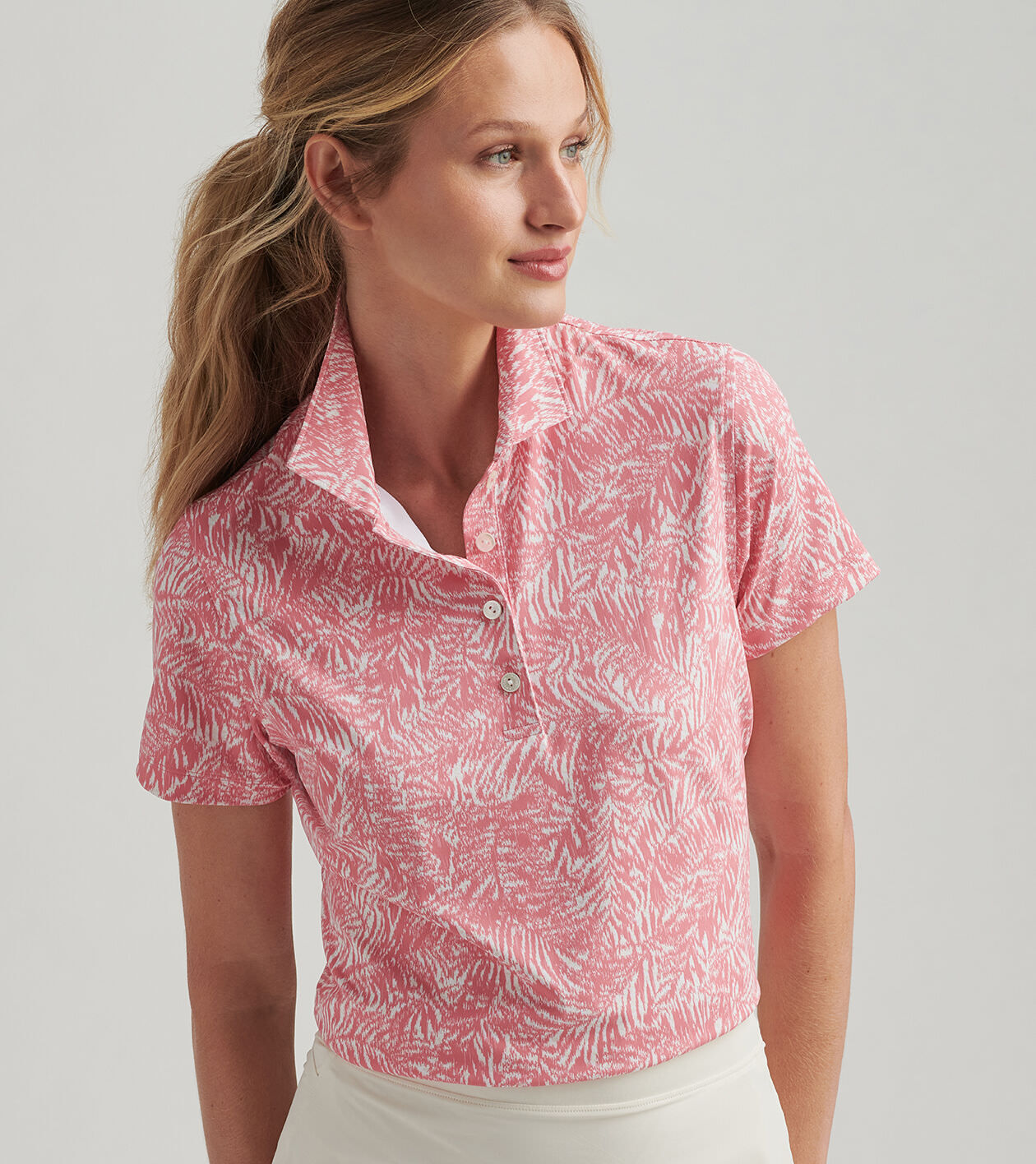 Island Time Short-Sleeve Button Polo | Women's Tops | Peter