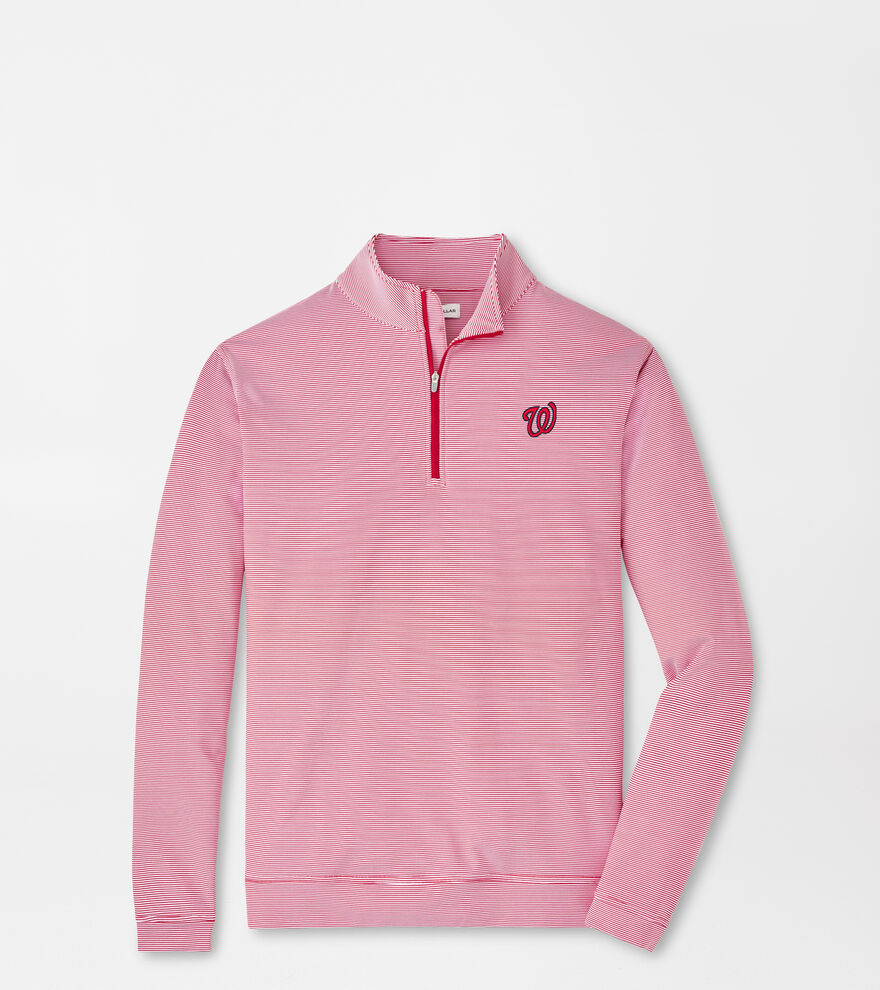Washington Nationals Perth Sugar Stripe Performance Quarter-Zip image number 1