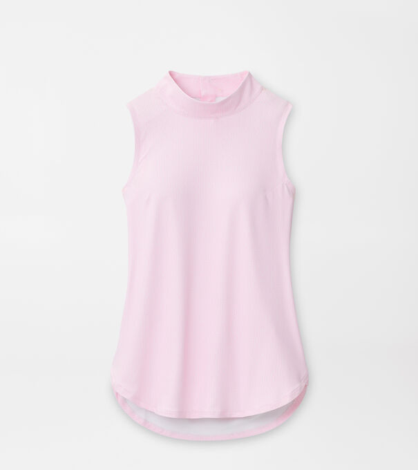Scottie Herringbone Print Mock Neck Shell