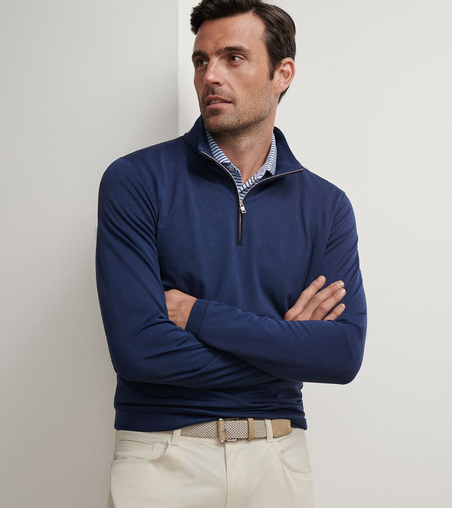 Albatross Cotton-Blend Piqu&eacute; Quarter-Zip image number 2