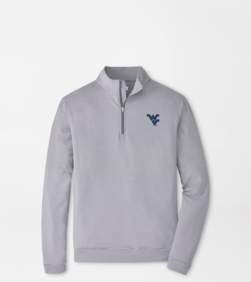 West Virginia Perth Sugar Stripe Performance Quarter-Zip image number 1