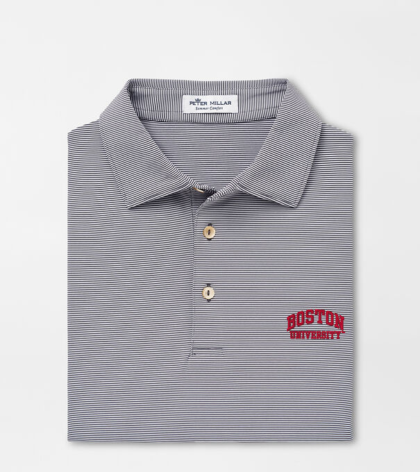 Boston University Jubilee Stripe Performance Polo