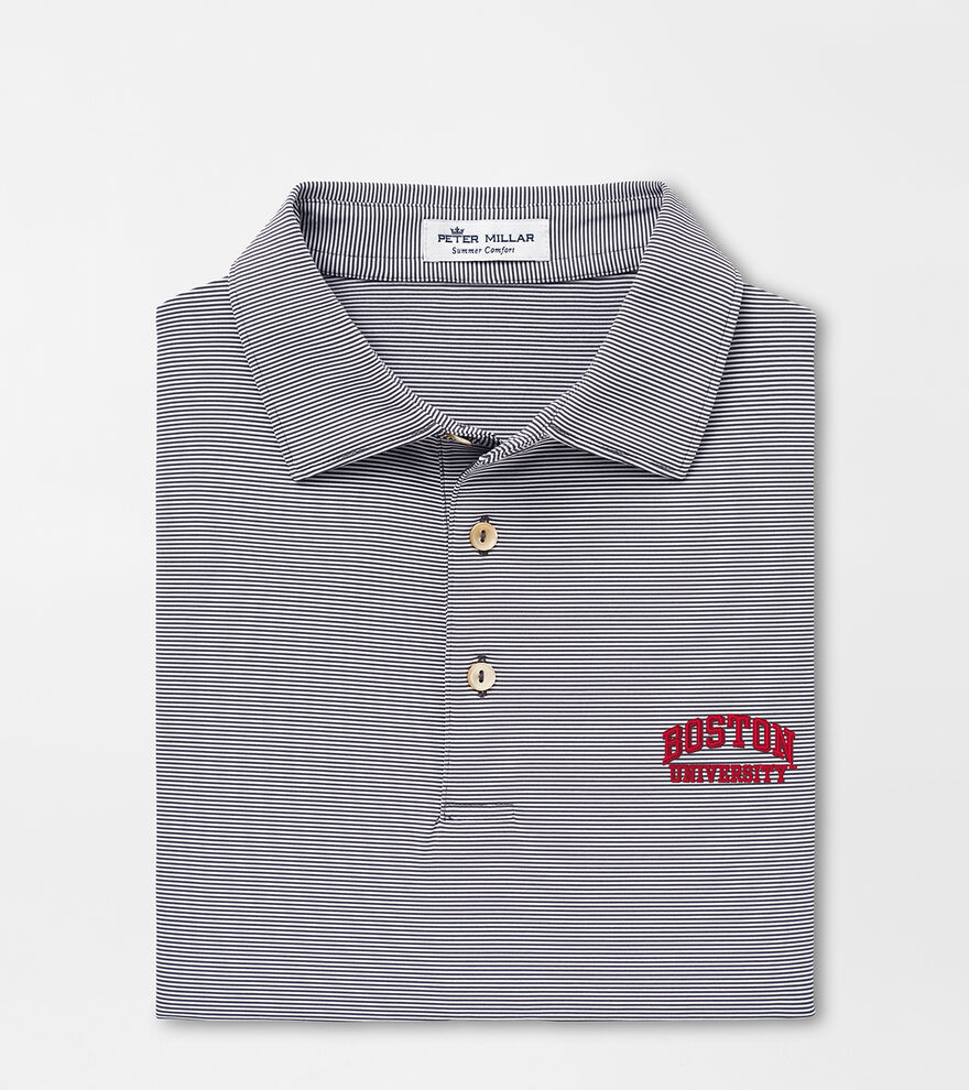 Boston University Jubilee Stripe Performance Polo image number 1