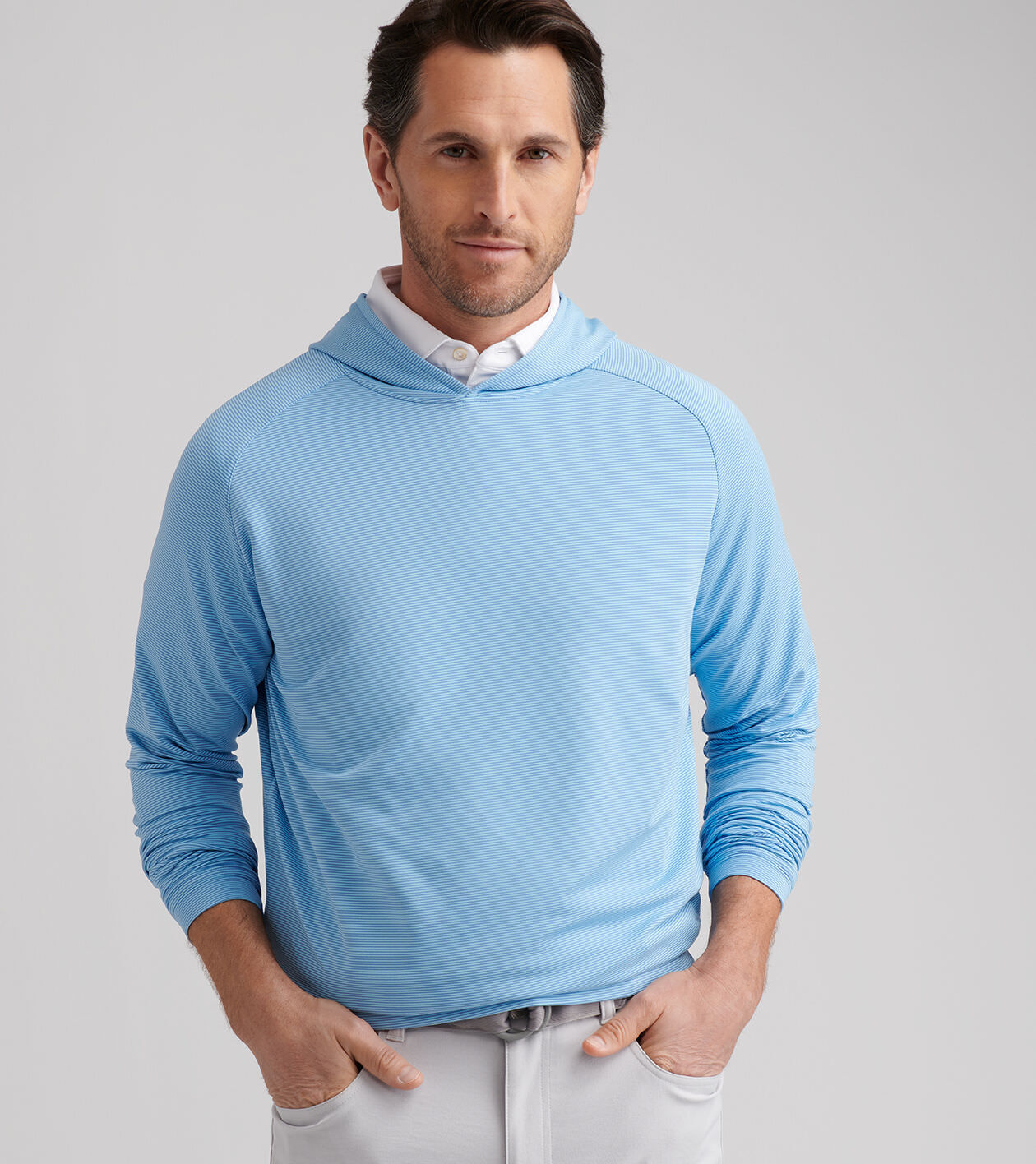 Pine Sugar Stripe Performance Hoodie | Men's Hoodies | Peter