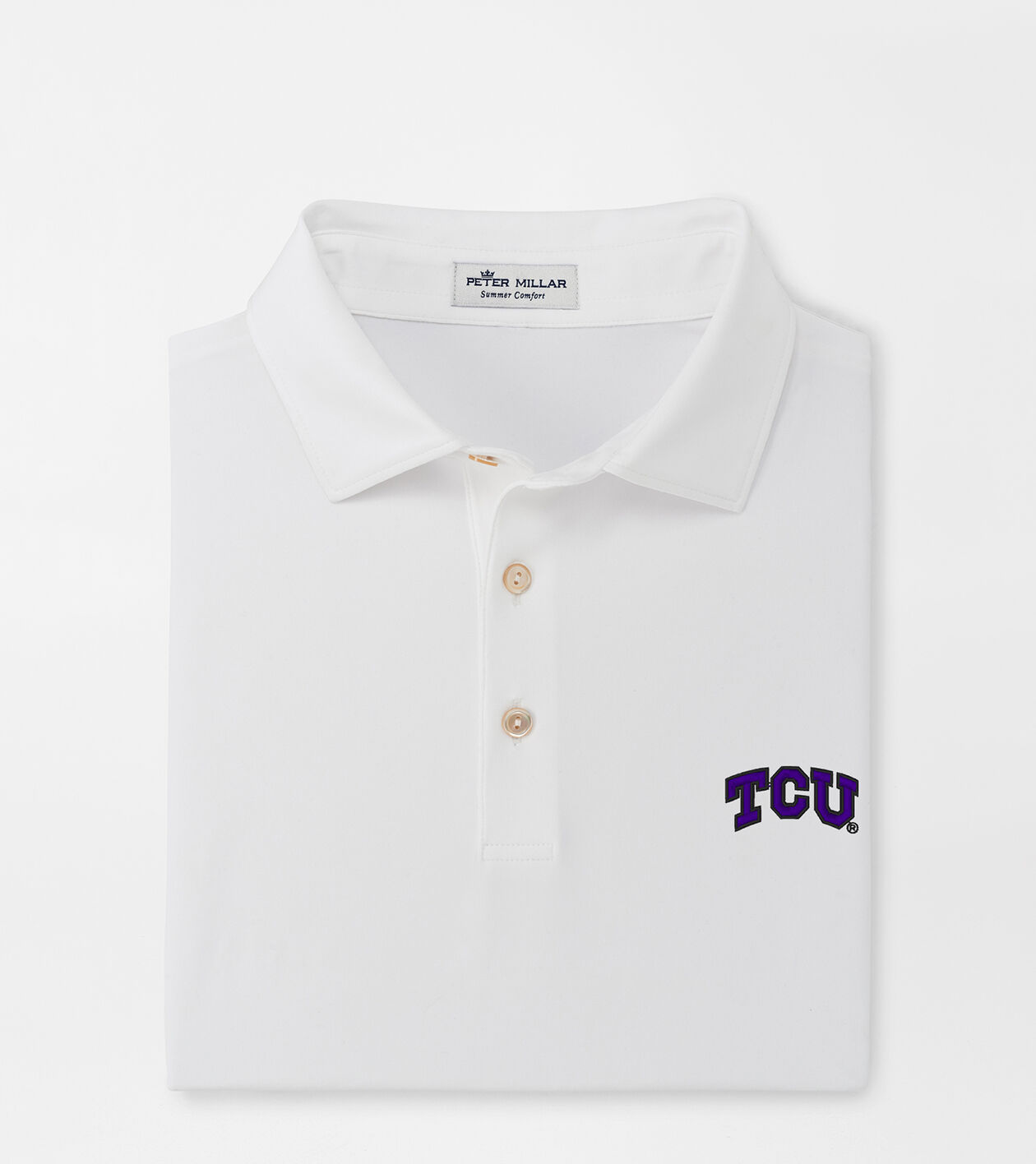 TCU Solid Performance Jersey Polo Sean Self Collar Men s Collegiate Apparel Peter Millar