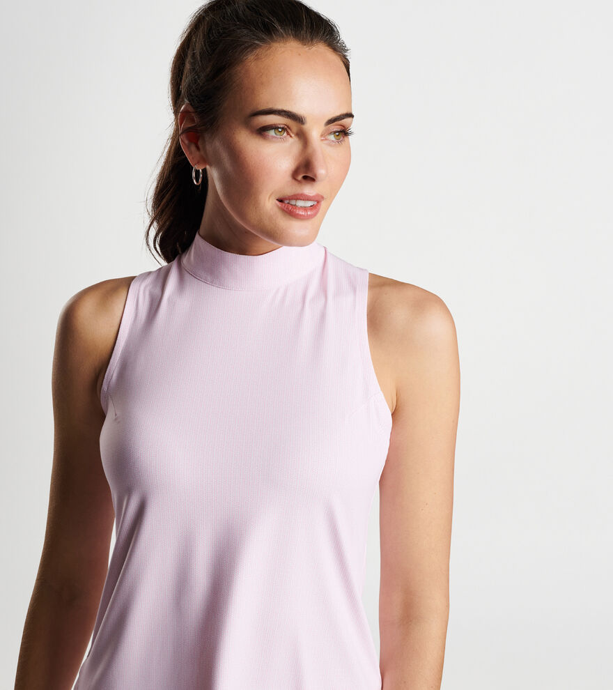 Scottie Herringbone Print Mock Neck Shell image number 5