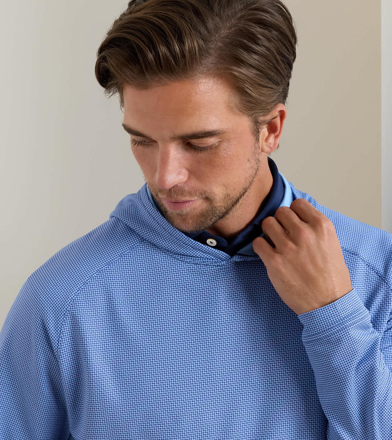 Pine Houndstooth Performance Hoodie | Men's Hoodies | Peter Millar
