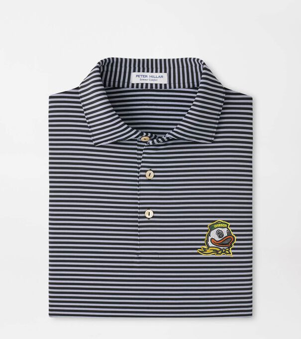 Oregon Tiebreaker Performance Jersey Stripe Polo