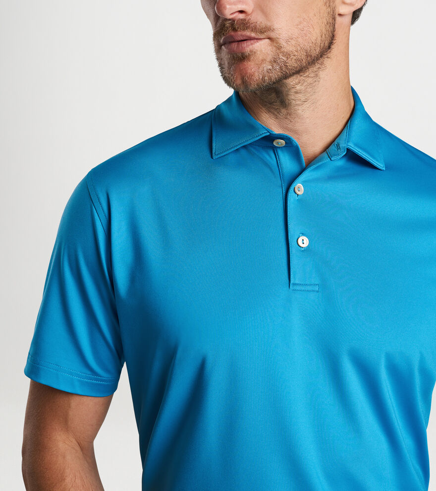 solid blue polo shirt