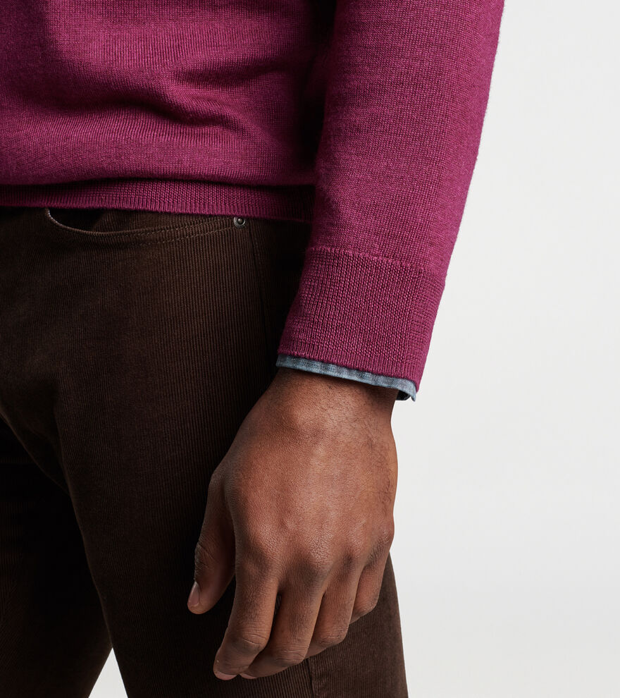 AUTUMN CREST SUEDE TRIM 1/4 ZIP SWEATER