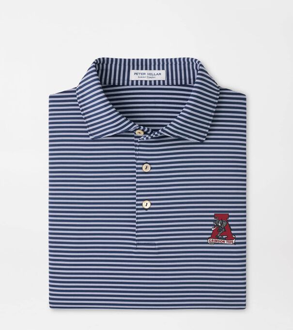 Alabama Vault Tiebreaker Performance Jersey Stripe Polo