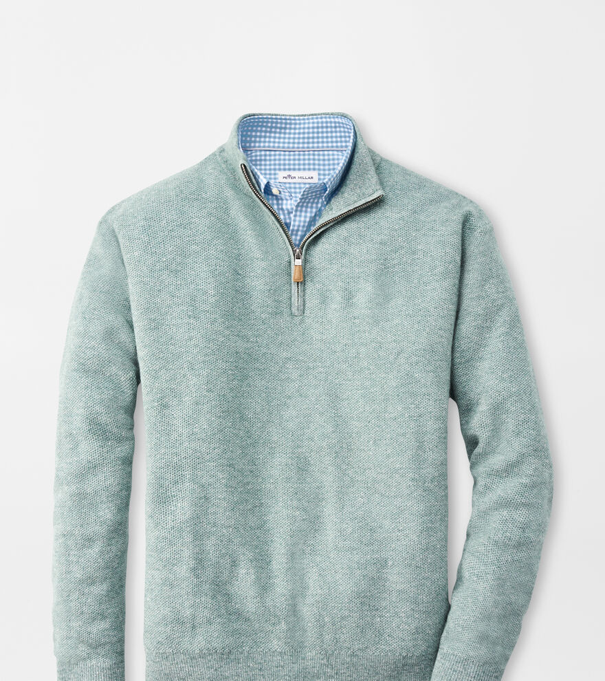 Cashmere-Linen Quarter-Zip Sweater image number 1