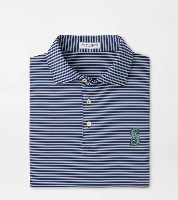 Seattle Mariners Tiebreaker Performance Jersey Stripe Polo