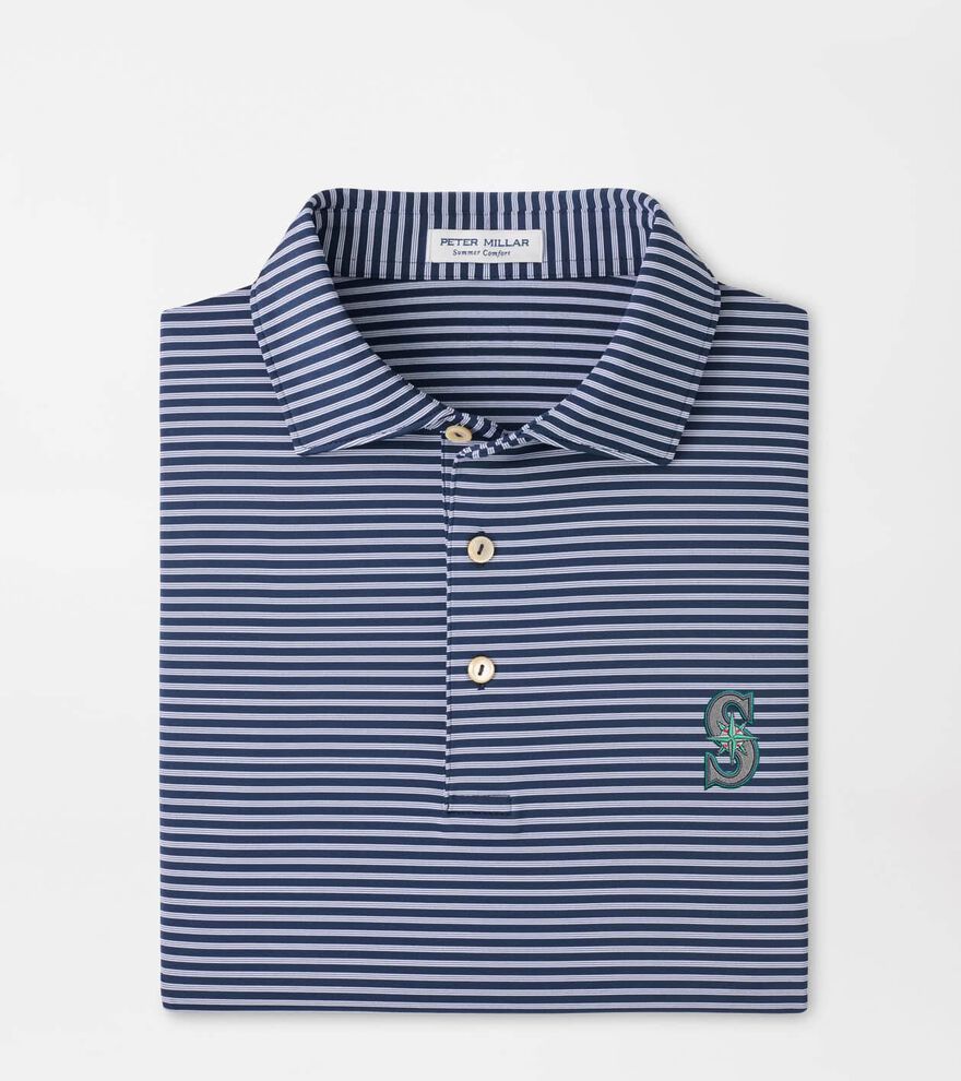 Seattle Mariners Tiebreaker Performance Jersey Stripe Polo