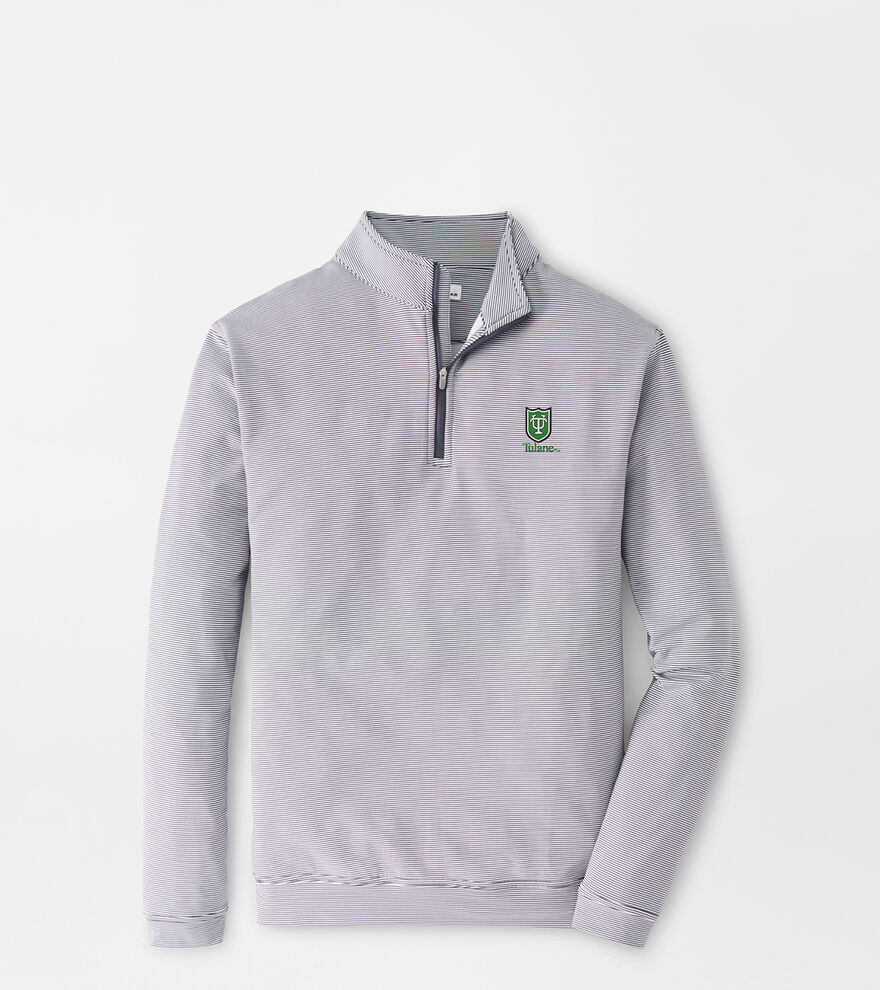 Tulane Mini-Stripe Stretch Loop Terry Quarter-Zip image number 1
