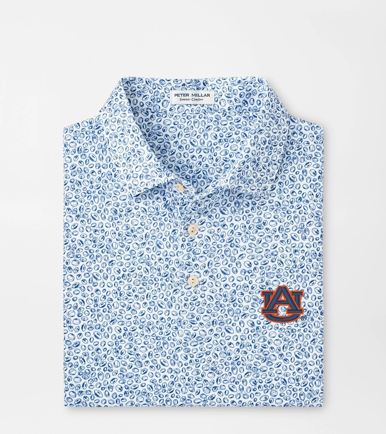【YOURNUS】Mail Pigment Half Shirt Auburn Blitz Performance Jersey Polo | Men's Collegiate