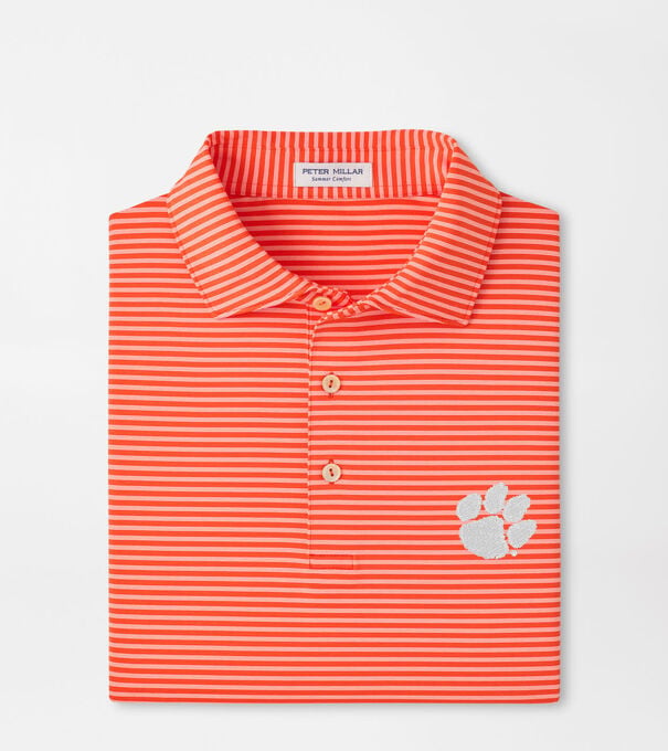 Clemson Tiebreaker Performance Jersey Stripe Polo
