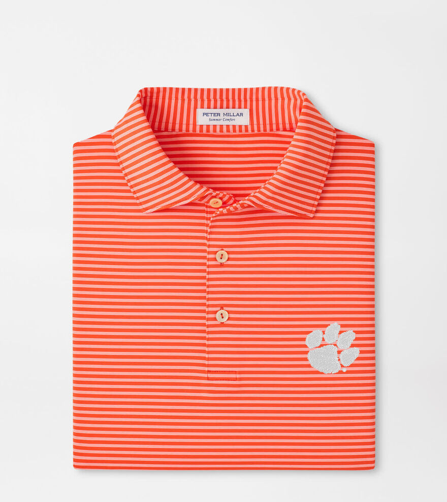 Clemson Tiebreaker Performance Jersey Stripe Polo