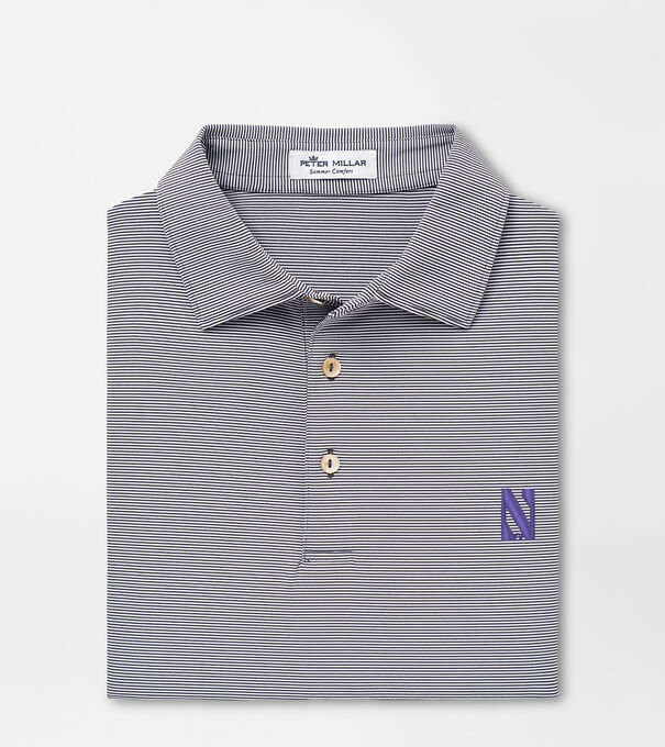 Northwestern Jubilee Stripe Performance Polo