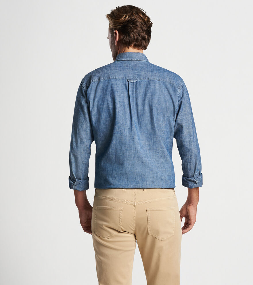 Tamworth Chambray Cotton-Stretch Sport Shirt image number 3
