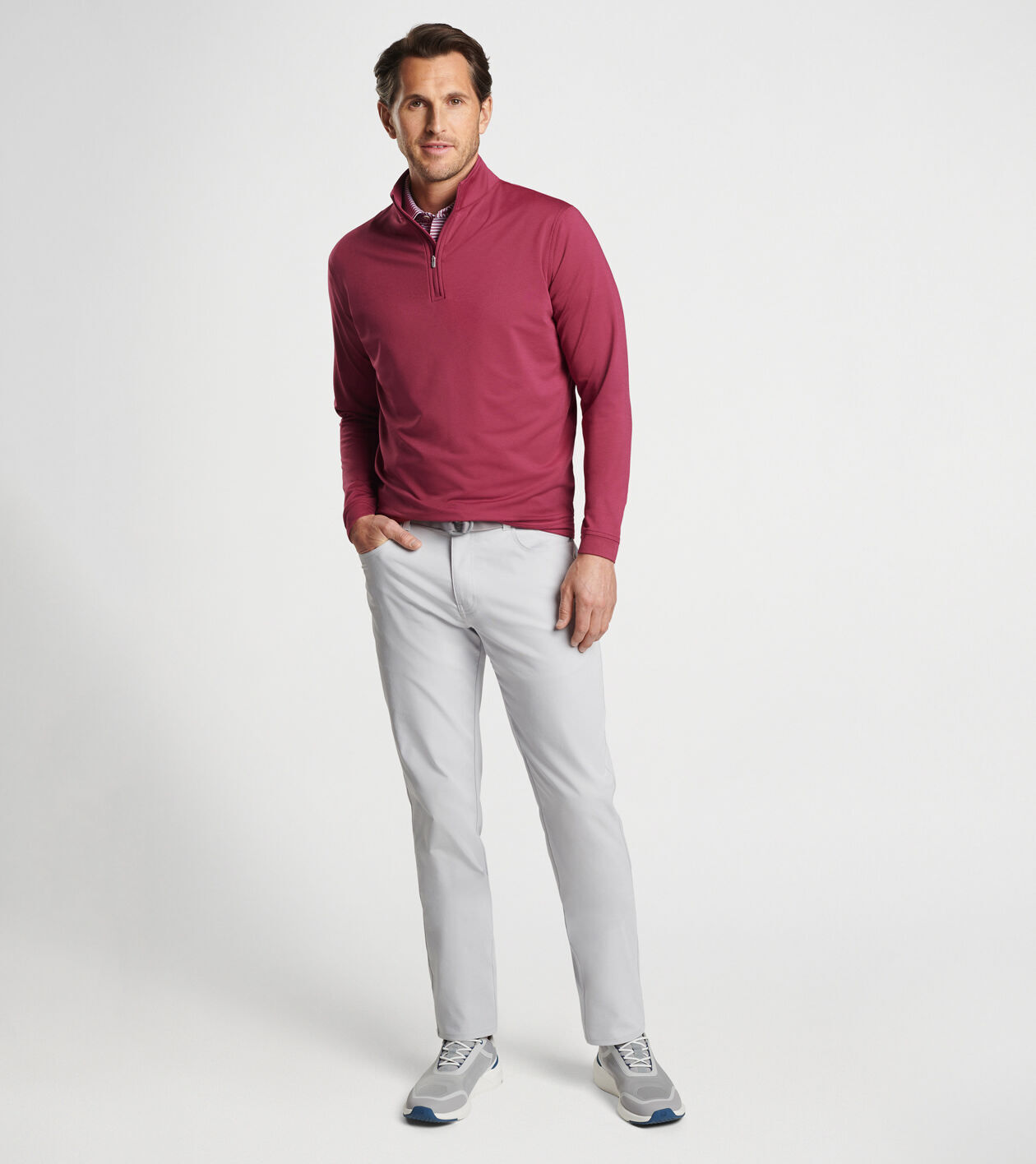Perth Mélange Performance Quarter-Zip | Men's Pullovers | Peter Millar