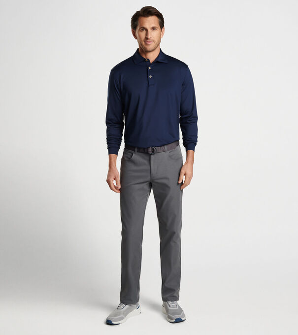 Solid Stretch Jersey Long Sleeve Polo