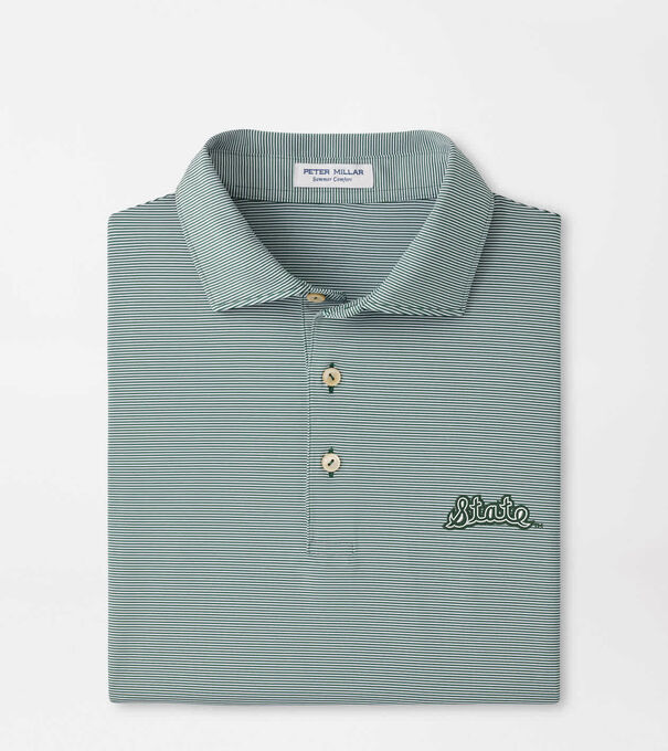 Michigan State Vault Jubilee Stripe Performance Polo