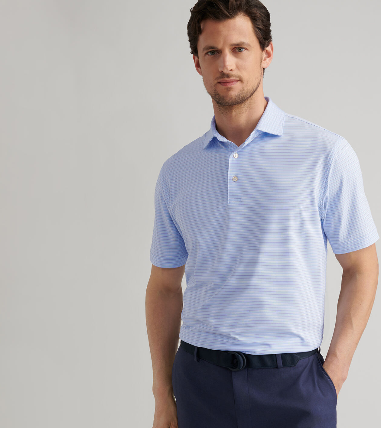 トップス Win VELENCE Polo Shirt Performance Heather Striped Polo – Van Heusen
