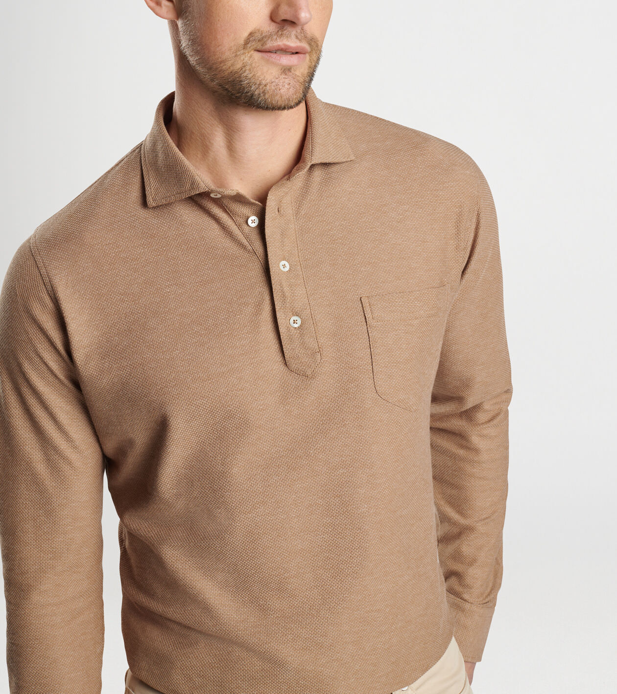 Ramble Long Sleeve Cotton Cashmere Polo Men s Polos Peter Millar