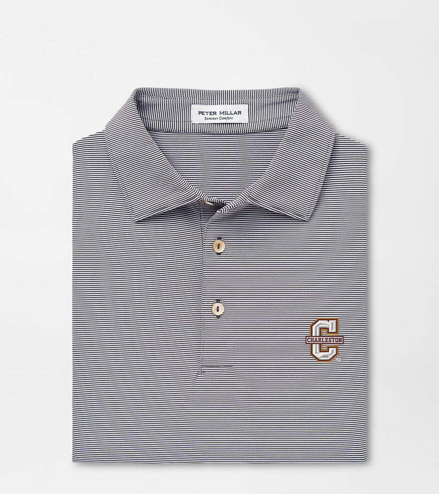 College of Charleston Jubilee Stripe Performance Polo image number 2