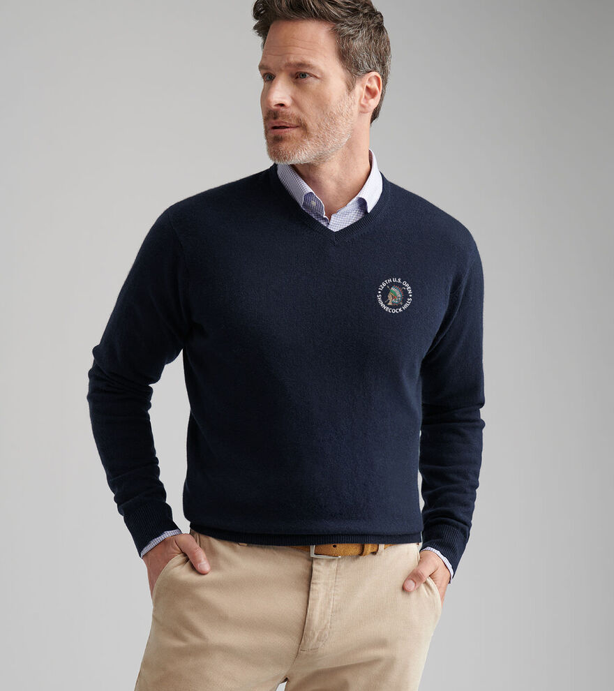 126th U.S. Open Crown Heritage Cashmere V-Neck Sweater image number 1