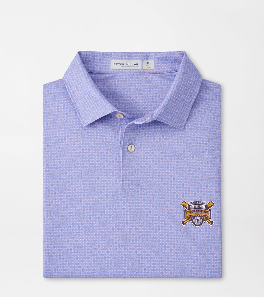 LSU College World Series Featherweight Courts Performance Polo
