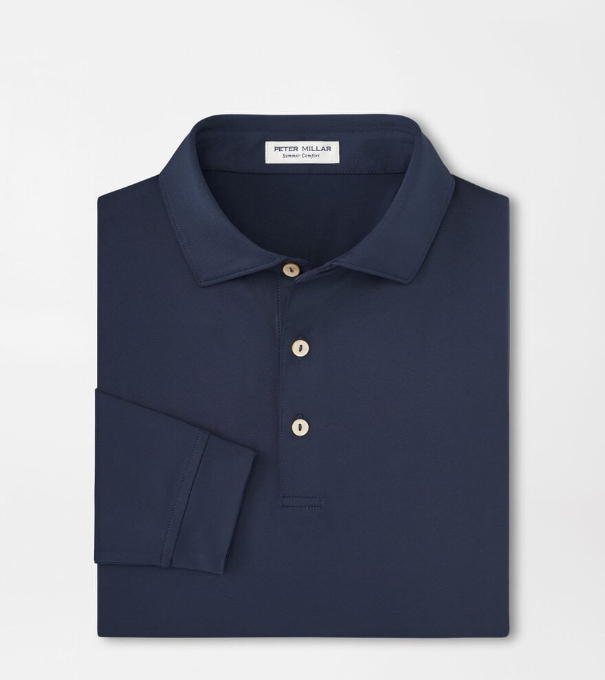 Solid Stretch Jersey Long Sleeve Polo image number 1