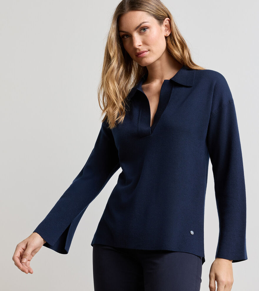 Mirage Interlock Popover Sweater image number 4
