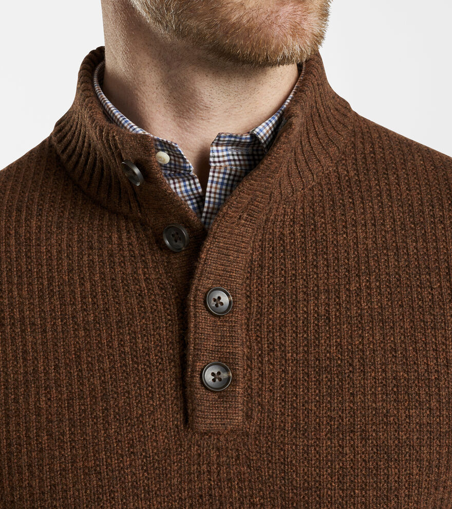 Basket-Weave Button Mock Sweater - Alternate Image 4