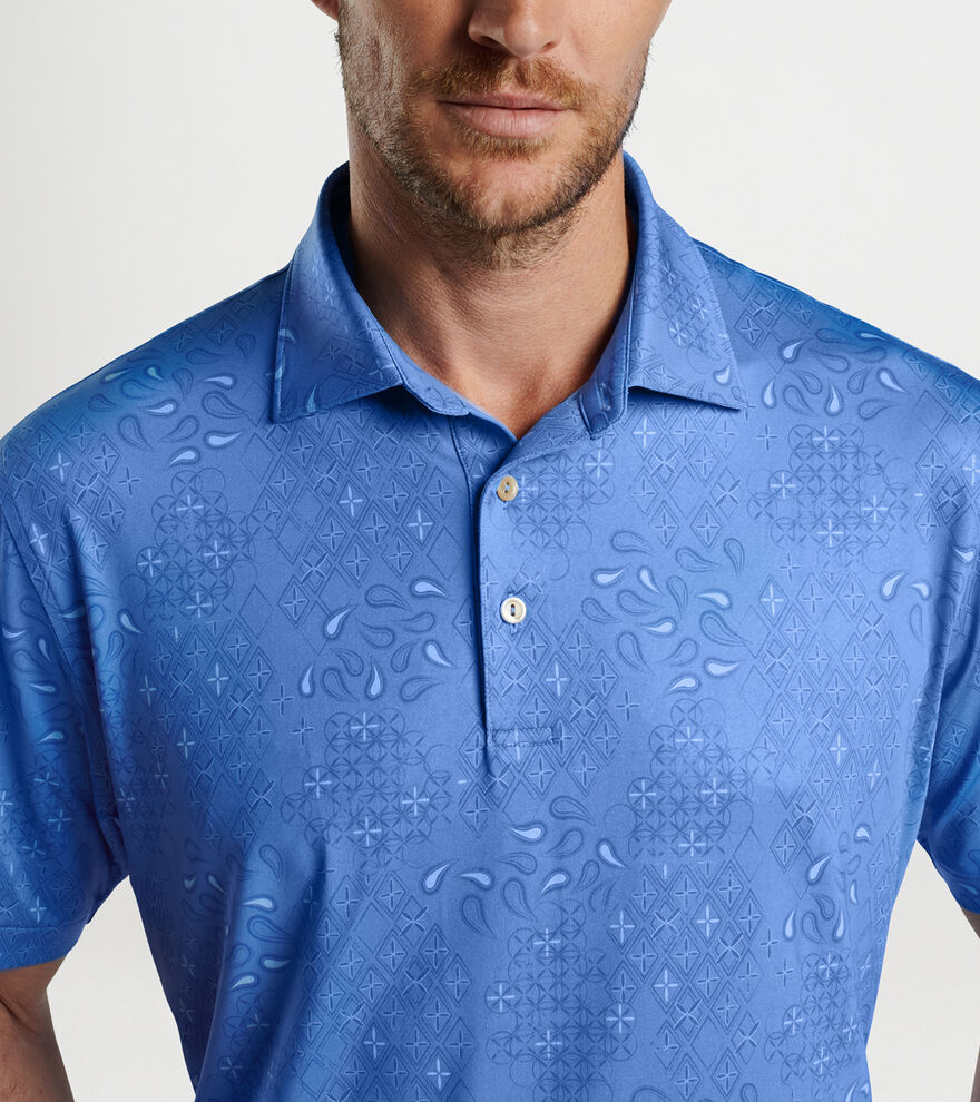 Geo Paisley Performance Jersey Polo image number 4