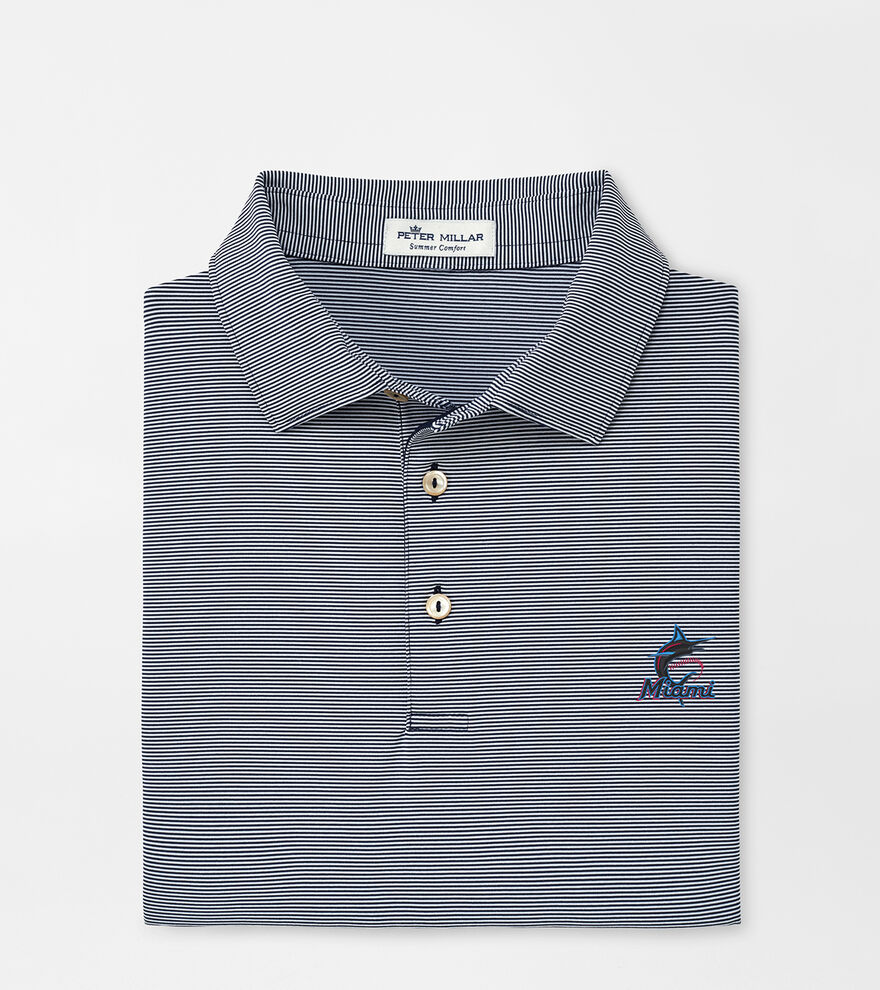 Miami Marlins Jubilee Stripe Performance Polo image number 1