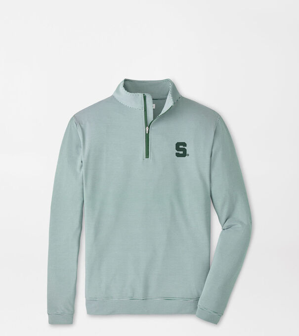 Michigan State Perth Sugar Stripe Performance Quarter-Zip