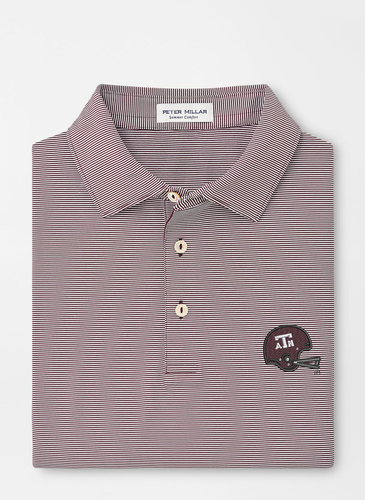 Texas A M Jubilee Stripe Performance Polo Peter Millar