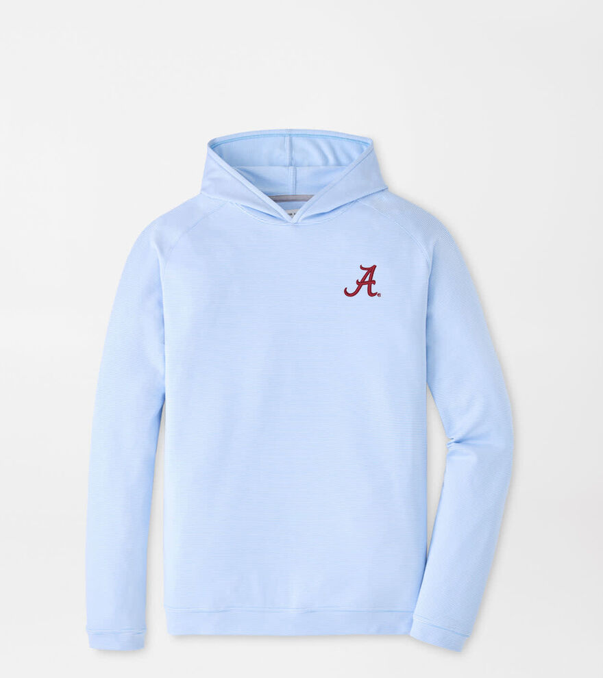 Peter Millar Men's Alabama Pine Sugar Stripe Performance Hoodie | Color: Cottage Blue | Size: S