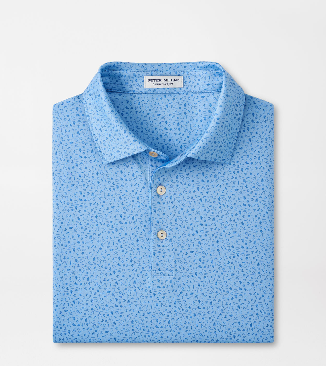 Peter Millar Men s Marine Navigation Performance Jersey Polo Color Cottage Blue Size M