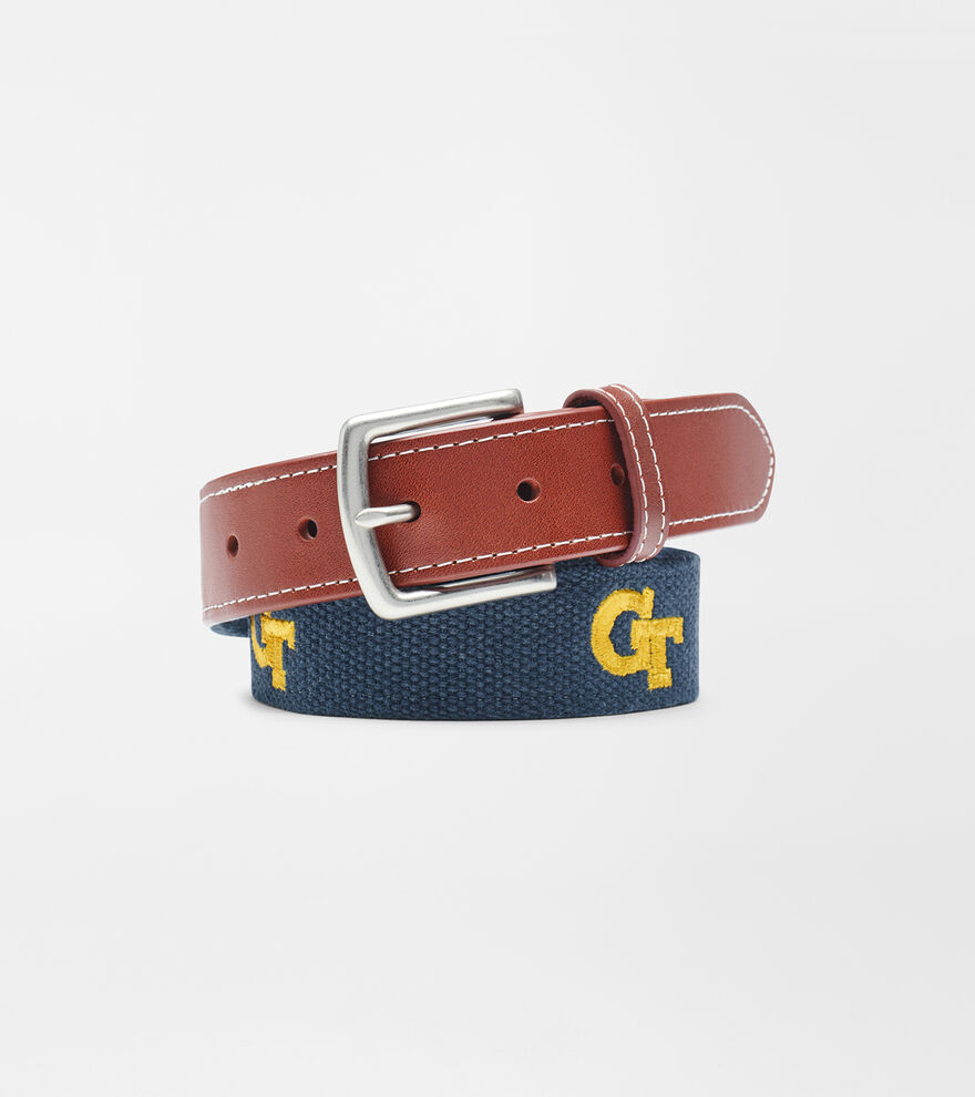 Gray Georgia Tech Yellow Jackets Reversible Leather Belt